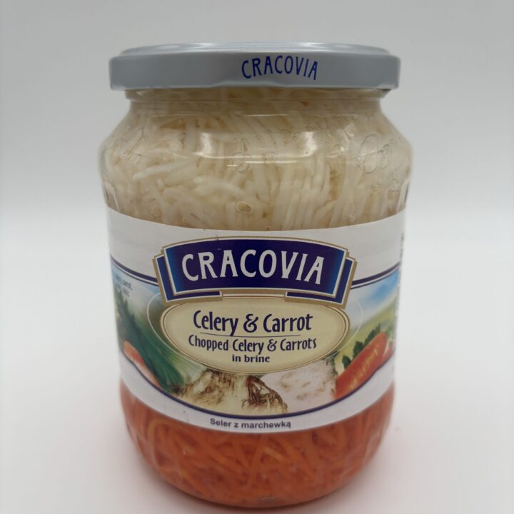 cracovia celery and carrot, chopped celery and carrots in brine
