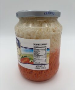 Alternative view of cracovia celery and carrot, chopped celery and carrots in brine
