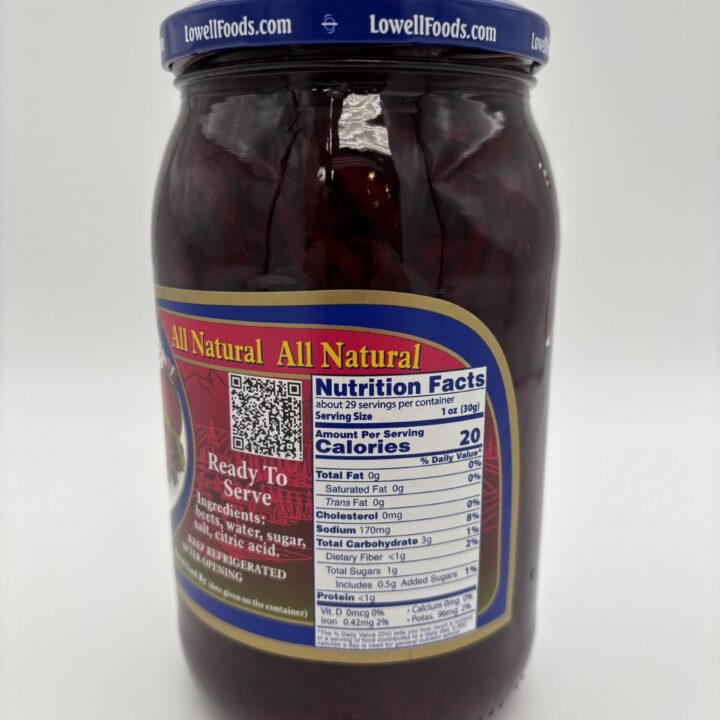 Alternative view of Lowell shredded beets
