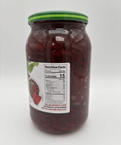 Alternative view of vavel red beets shredded