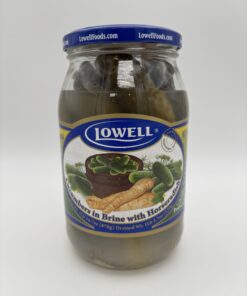 Lowell cucumbers in brine with horseradish