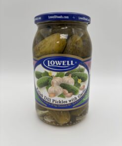 Lowell polish dill pickles with garlic