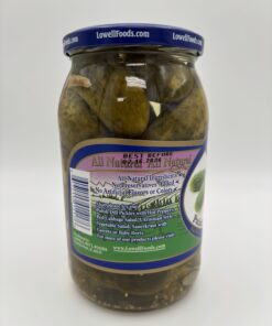 Alternative view of Lowell polish dill pickles with garlic