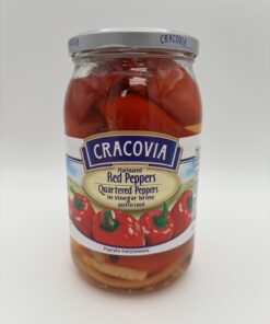 cracovia marinated red peppers quartered peppers in ginger brine