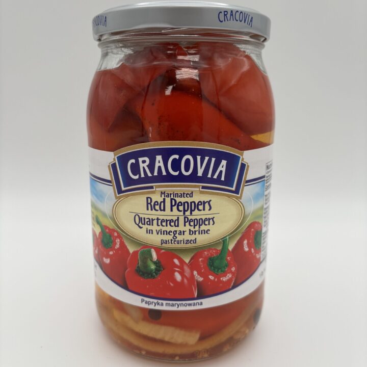 cracovia marinated red peppers quartered peppers in ginger brine