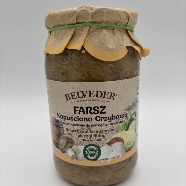 Belveder farsz kapusciano grzybowy, sauerkraut and mushroom pierogi filling
