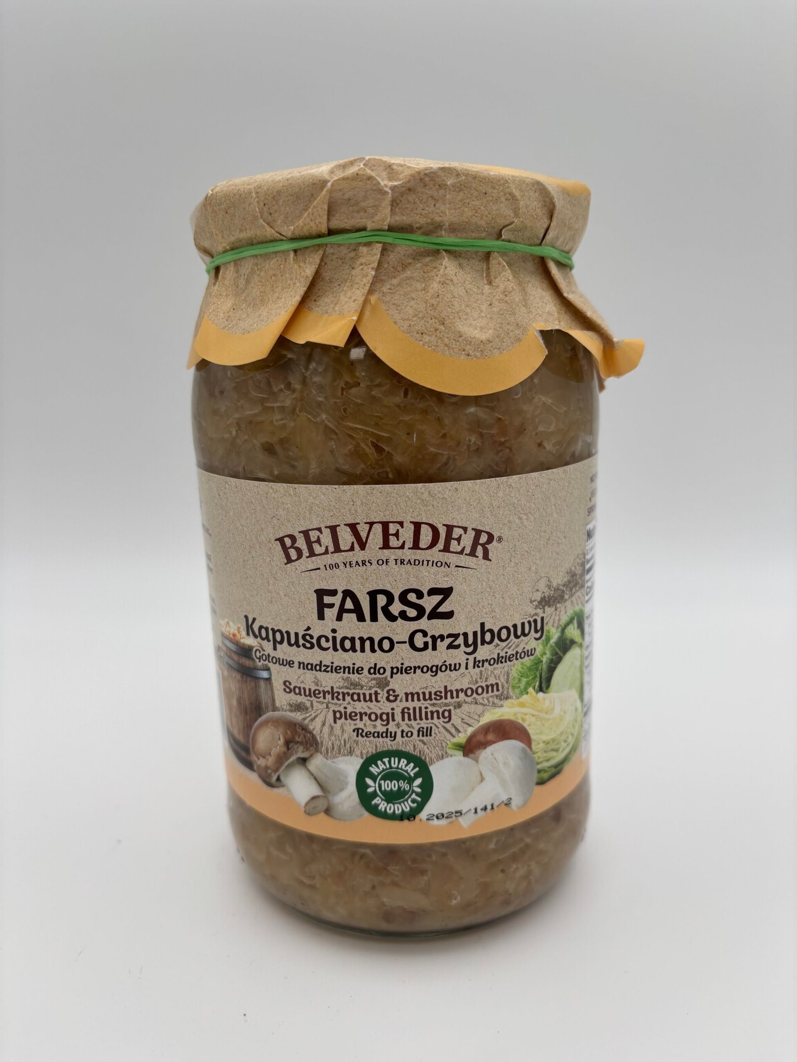 Belveder farsz kapusciano grzybowy, sauerkraut and mushroom pierogi filling