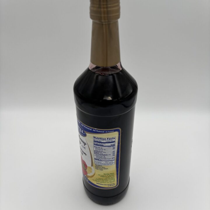Alternative view of Lowell raspberry syrup with lemon extract