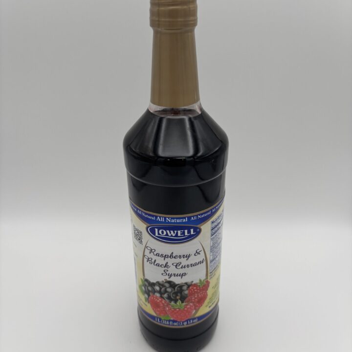 Lowell raspberry and black currant syrup