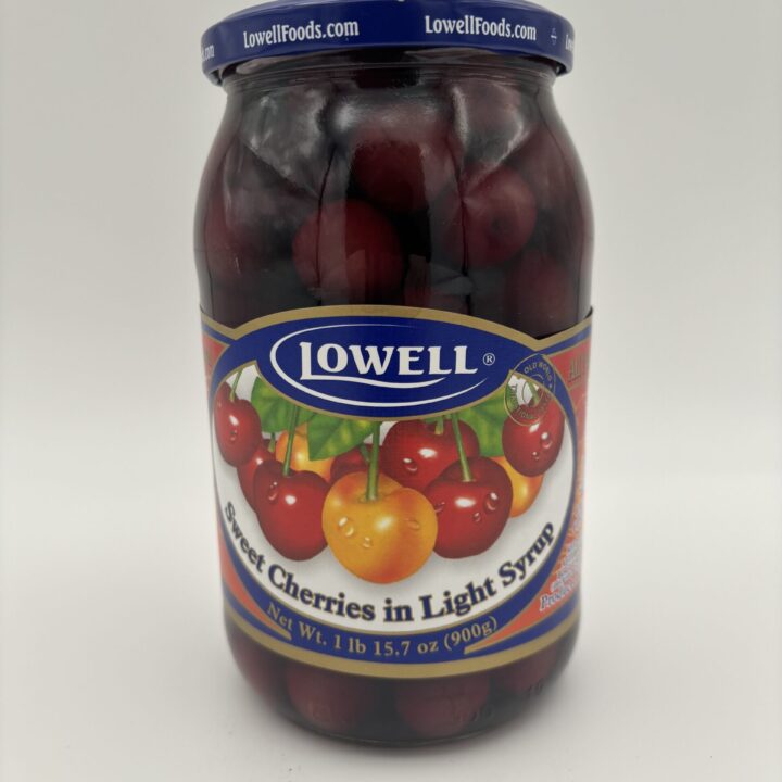 Lowell sweet cherries in light syrup