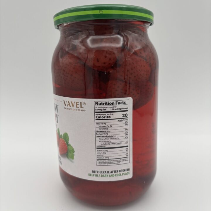 Alternative view of vavel strawberry compote