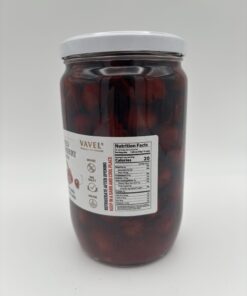 Alternative view of vavel pitted sour cherry compote