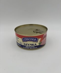 cracovia synka siekana w sosie wlasnym, cured chopped pork and pork skins with gelatin added.