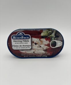 Alternative view of rugen fisch herring fillets in hot tomato sauce