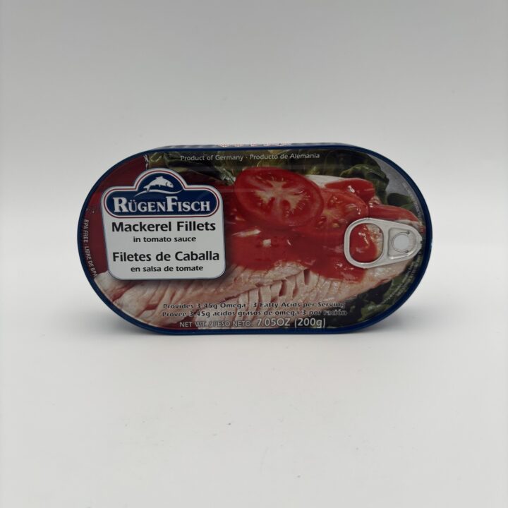 Alternative view of rugen fisch mackerel fillets in tomato sauce