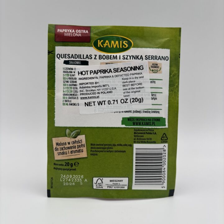 Alternative view of Kami’s paprykarz ostra, hot paprika seasoning