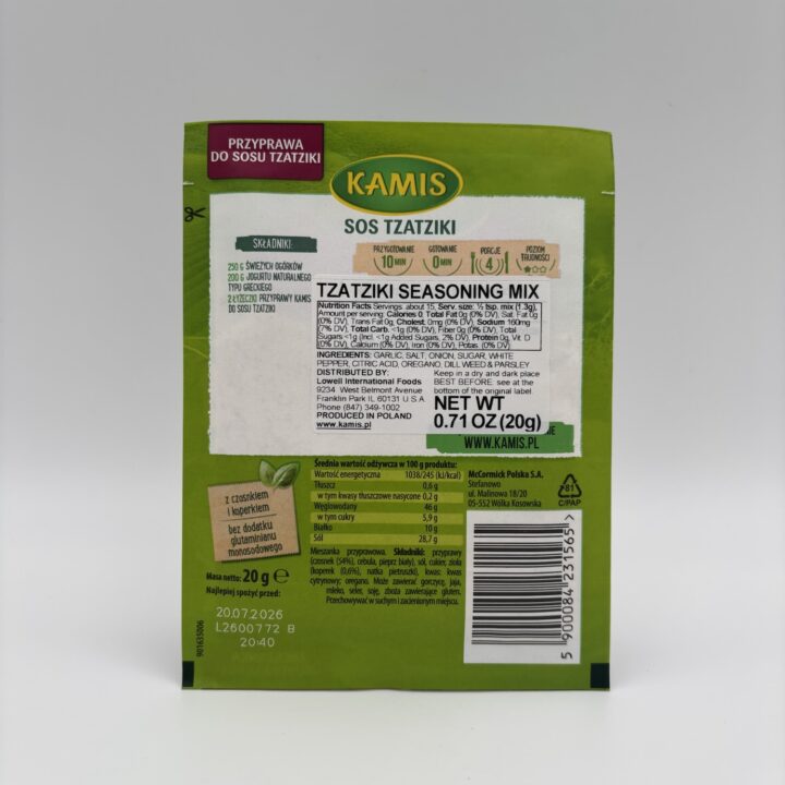 Alternative view of Kami’s przyprawa do sosu tzatziki, tzatziki seasoning mix