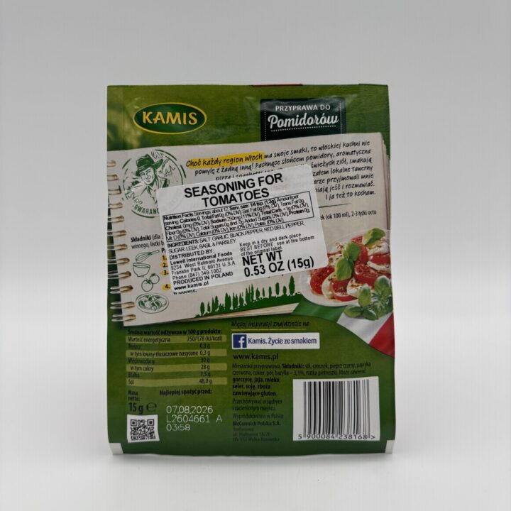 Alternative view of kamis przyprawa do pomidorow, seasoning for tomato.