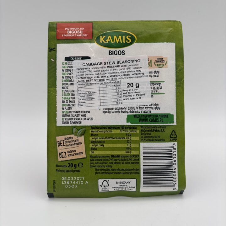 Alternative view of kamis przyprawa do bigosu, I potraw z kapusty, cabbage stew seasoning