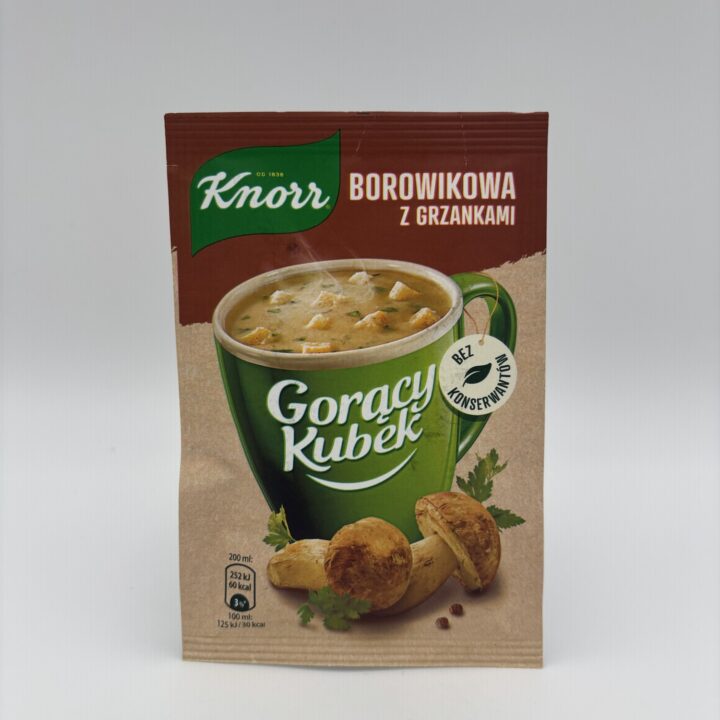 knorr borowikowa z grzankami