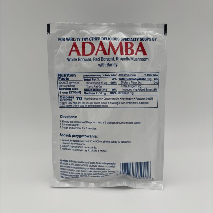 Alternative view of adamba polish style cream of mushroom soup