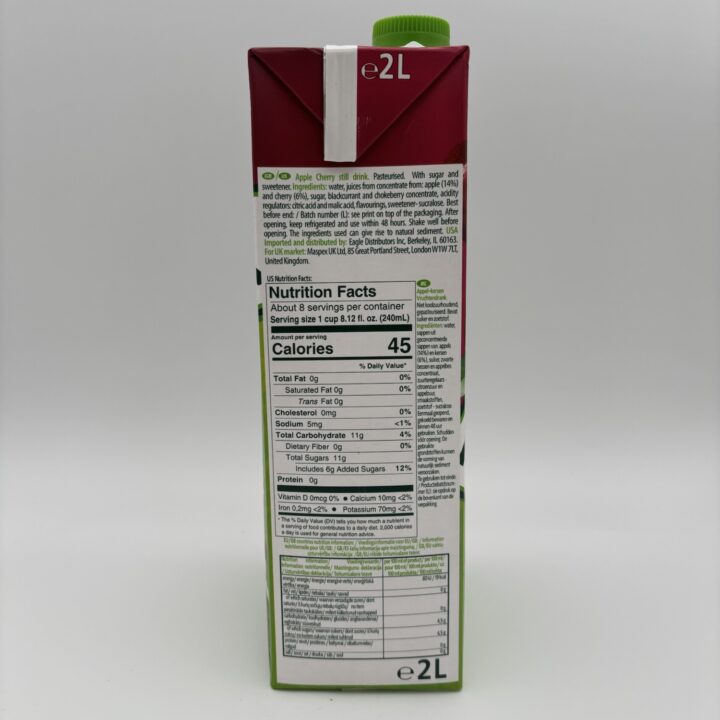 Alternative view of tymbark apple cherry